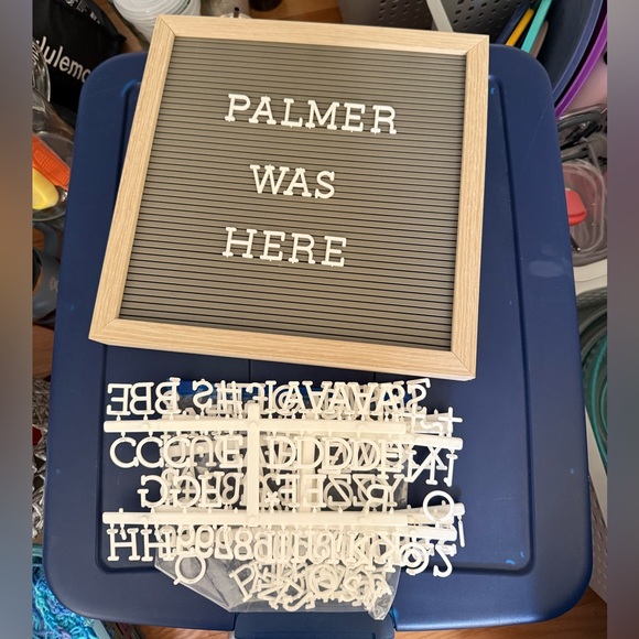 Wooden Frame Letter Board with White Letters - Picture 1 of 3